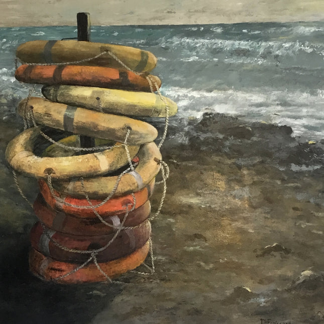 Tableau peinture acrylique Les Bouées de Mireille Froissard